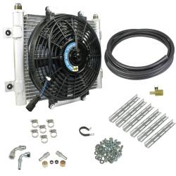 BD Diesel Performance - BD Diesel Xtrude Transmission Cooler with Fan - Complete Kit 1/2in Lines
