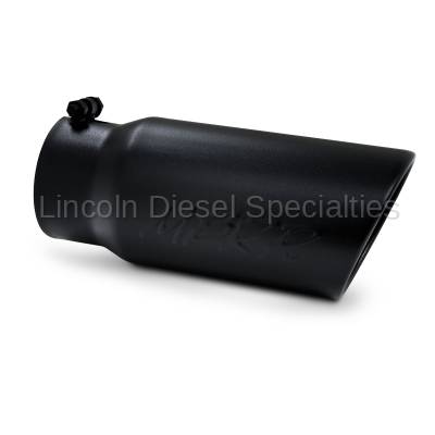 MBRP - MBRP Universal  5" Angled Rolled End Exhaust Tip-Black Finish ( 4" Inlet, 5" Outlet)