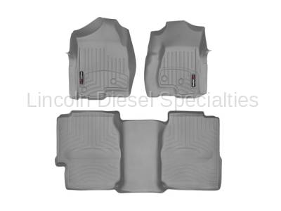 WeatherTech - WeatherTech Duramax Extended Cab Front & Rear Laser Measured Floor Liners (Grey) 2001-2007(Under Seat Rear Mat)