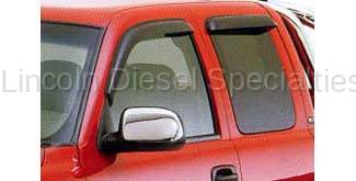 GM - GM Accessories Window Weather Deflectors in Smoke Black , Front & Back for Extended Cab (2001-2007)
