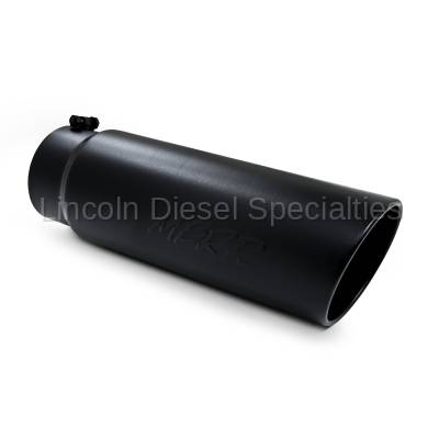 MBRP - MBRP Universal Tip 6" Angled Rolled End T304 BLACK Exhaust Tip ( 5"Inlet, 6"Outlet )