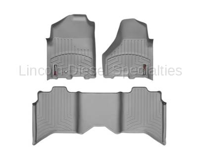 WeatherTech - WeatherTech Dodge/Ram Front & 2nd Row Set, Crew Cab  Laser Measured Floor Liners (Grey) 2012-2017