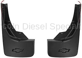 GM - GM OEM Molded Rear Splash Guards (Black)(w/ Bowtie Logo) (2014-2019) 