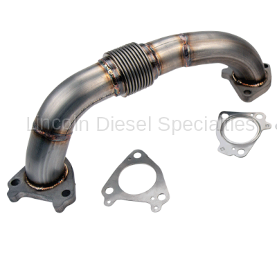 Wehrli Custom Fabrication - Wehrli Custom Fab 2001-2016 Duramax 2" Stainless Driver Side Up Pipe for OEM Manifold with Gaskets