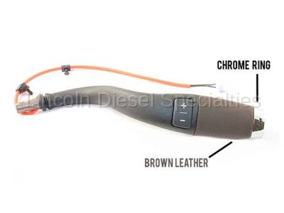 GM - GM Transmission Shifter Lever with Tow Haul Button,Chrome Ring,Brown Leather (2007.5-2014)