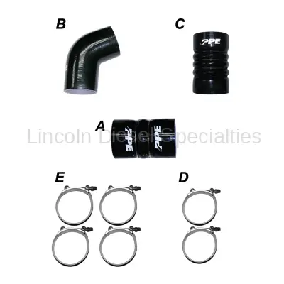 PPE - PPE Duramax Silicone Hose Kit with Stainless Steel Clamps - LBZ-LMM (2006-2010)