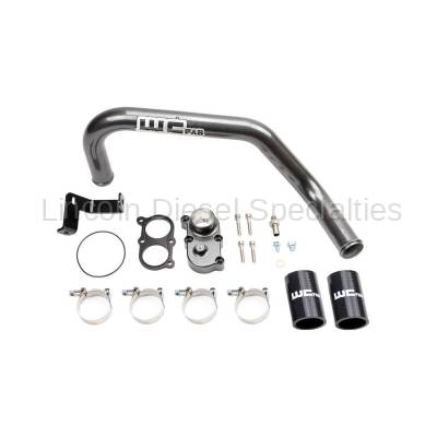 Wehrli Custom Fabrication - 2006-2010 LBZ/LMM Duramax Top Outlet Billet Thermostat Housing and Upper Coolant Pipe Kit for DUAL CP3