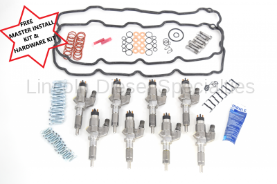 BOSCH - 2001-2004 OEM Genuine BOSCH® BRAND NEW LB7 Fuel Injectors *NO CORE CHARGE* WITH FREE MASTER INSTALL KIT AND HARDWARE KIT