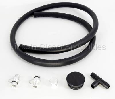 Lincoln Diesel Specialities - PCV Reroute Kit with Resonator Plug (2004.5-2010)