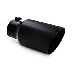 MBRP Universal 6" Dual Wall Angled Exhaust Tip-Black Finish (4" Inlet, 6" Outlet)