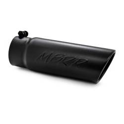 Exhaust  - Exhaust Tips - MBRP - MBRP Universal 4" Angled Rolled End Exhaust Tip-Black Finish (3.5" Inlet,4"Outlet)