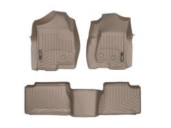 WeatherTech Duramax Extended Cab Front & Rear Laser Measured Floor Liners (Tan) 2001-2007(Std.Rear Mat)