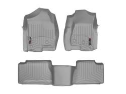 WeatherTech Duramax Extended Cab Front & Rear Laser Measured Floor Liners (Grey) 2001-2007(Std.Rear Mat)
