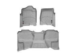 WeatherTech Duramax Extended Cab Front & Rear Laser Measured Floor Liners (Grey) 2007.5-2014 (Under Seat Rear Mat)**