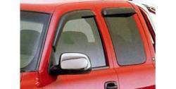 GM Accessories Window Weather Deflectors in Smoke Black , Front & Back for Extended Cab (2001-2007)