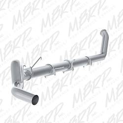 Exhaust Systems - 5" Systems - MBRP - MBRP Dodge/Cummins 5" Turbo Back, Single Side Exit, No Muffler, Aluminized (2003-2004)**