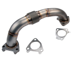 Exhaust - Manifolds & Up Pipes - Wehrli Custom Fabrication - Wehrli Custom Fab 2001-2016 Duramax 2" Stainless Driver Side Up Pipe for OEM Manifold with Gaskets