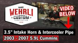 Wehrli Custom Fabrication - Wehrli Custom Fab 2003-2007 5.9L Cummins 3.5" High Flow Intake Horn & Intercooler Pipe Kit - Image 3
