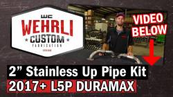 Wehrli Custom Fabrication - Wehrli Custom Fab 2017-2020 L5P Duramax 2" Stainless Up Pipe Kit for OEM Manifolds w/ Gaskets - Image 3